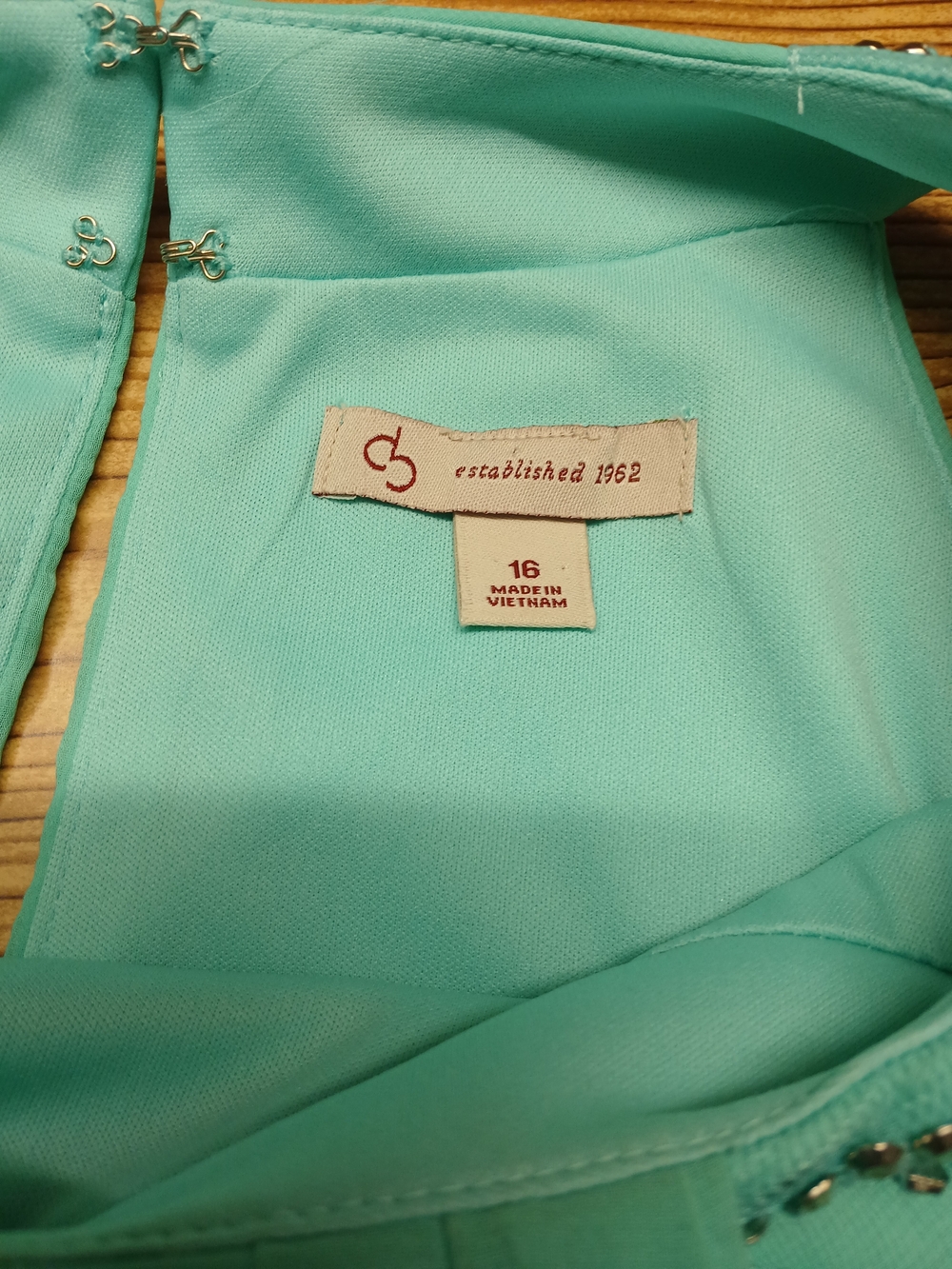 Beaded Halter Midi in Aqua Green Women's Evening Dress. - Picture 12 of 12